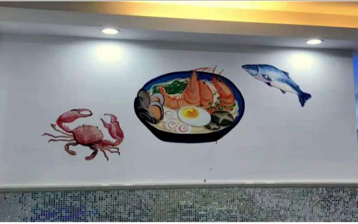 扬州海鲜面馆彩绘